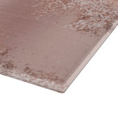Rose Gold Blush Pink Agate Geode Glitzer Schneidebrett (Ecke)