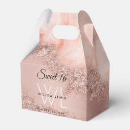 Rose Gold Blush Pink Agate Geode Glitzer Sweet 16 Geschenkschachtel