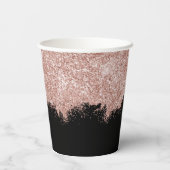 Rose Gold Blush Pink Black Girl Glitzer Staub Pappbecher (Rückseite)