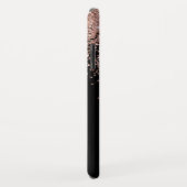 Rose Gold Blush Pink Black Luxe Glitzer Monogram Case-Mate iPhone Hülle (Hinten/Rechts)