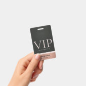 Rose GOLD BLUSH PINK BLACK VIP EREIGNIS PASS Ausweis (Handheld)