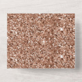 Rose Gold Blush Pink Confetti All In One Einladung (Rückseite)