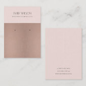 Rose GOLD BLUSH PINK COPPER EARRING DISPLAY Visitenkarte (Vorne/Hinten)