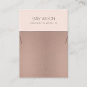 Rose GOLD BLUSH PINK COPPER NECKLACE DISPLAY Visitenkarte (Vorderseite)