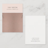Rose GOLD BLUSH PINK COPPER NECKLACE DISPLAY Visitenkarte (Vorne/Hinten)