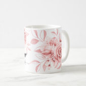 Rose Gold Blush Pink Eyelin Blauer Farbe Kaffeetasse (VorderseiteRechts)