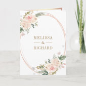 Rose Gold Blush Pink Florale Hochzeit QR Code Einladung (Vorderseite)