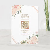 Rose Gold Blush Pink Florale Hochzeit QR Code Einladung (Rückseite)