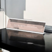 Rose Gold | Blush Pink Foil Modern Schreibtischnamensplakette
