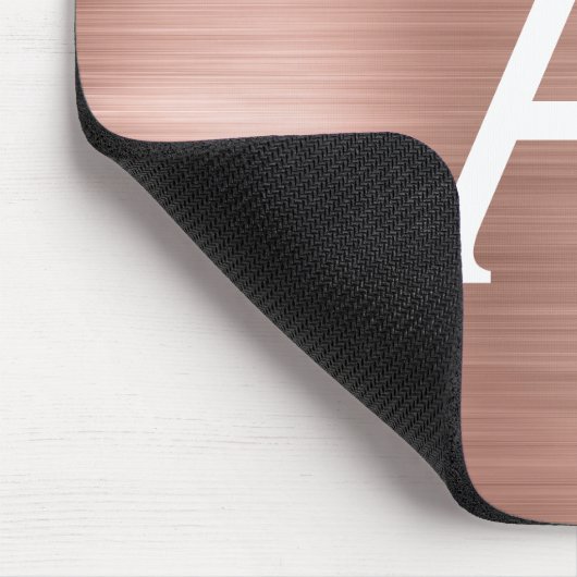 Rose Gold Blush Pink Foil Monogram Name Mousepad (Ecke)