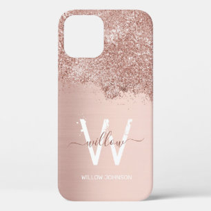 Rose Gold Blush Pink Girl Dust Monogramm Case-Mate iPhone Hülle