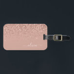 Rose Gold Blush Pink Girl Glitzer Monogram Gepäckanhänger<br><div class="desc">Rose Gold - Schwarz rosa Sparkle Glitzer Monogramm Name Gepäcktasche Tag. Das macht den perfekten 16 Geburtstag,  Hochzeit,  Brautparty,  Babydusche oder Junggeselinnen-Abschied Geschenk für jemanden,  der sein Zimmer stilvoll dekoriert.</div>