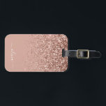 Rose Gold Blush Pink Girl Glitzer Monogram Gepäckanhänger<br><div class="desc">Rose Gold - Schwarz rosa Sparkle Glitzer Monogramm Name Gepäcktasche Tag. Das macht den perfekten 16 Geburtstag,  Hochzeit,  Brautparty,  Babydusche oder Junggeselinnen-Abschied Geschenk für alle,  die stilvoll reisen.</div>