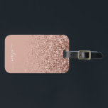 Rose Gold Blush Pink Girl Glitzer Monogram Gepäckanhänger<br><div class="desc">Rose Gold - Schwarz rosa Sparkle Glitzer Monogramm Name Gepäcktasche Tag. Das macht den perfekten 16 Geburtstag,  Hochzeit,  Brautparty,  Babydusche oder Junggeselinnen-Abschied Geschenk für alle,  die stilvoll reisen.</div>