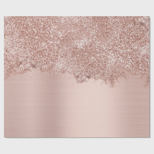 Rose Gold Blush Pink Girl Glitzer Staub Geschenkpapier (Flach)