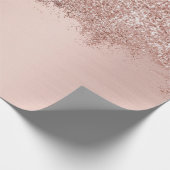Rose Gold Blush Pink Girl Glitzer Staub Geschenkpapier (Ecke)