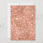 Rose Gold Blush Pink Glam Glitzer Einladung (Rückseite)