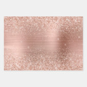 Rose Gold Blush Pink Glam Glitzer Geschenkpapier Set (Vorderseite 3)