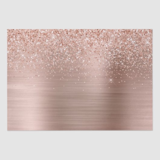 Rose Gold Blush Pink Glam Glitzer Seidenpapier (Vorderseite)