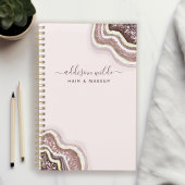 Rose Gold Blush Pink Glitzer Agate Geode Planner Planer