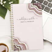 Rose Gold Blush Pink Glitzer Agate Geode Planner Planer