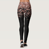 Rose Gold Blush Pink Glitzer Glam Leggings (Rückseite)
