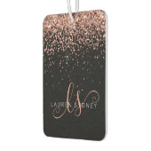 Rose Gold Blush Pink Glitzer Glam Monogram Name Autolufterfrischer (Links)