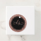 Rose Gold Blush Pink Glitzer Glam Monogram Name Geschenkanhänger (Beispiel)