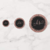 Rose Gold Blush Pink Glitzer Glam Monogram Name Konfetti (Rückseiten)
