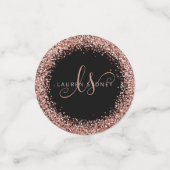 Rose Gold Blush Pink Glitzer Glam Monogram Name Konfetti (Klein Vorderseite)