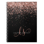 Rose Gold Blush Pink Glitzer Glam Monogram Name Notizblock (Vorderseite)