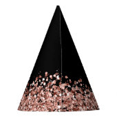 Rose Gold Blush Pink Glitzer Glam Monogram Name Partyhütchen (Rückseite)