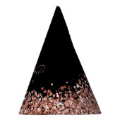 Rose Gold Blush Pink Glitzer Glam Monogram Name Partyhütchen (Rechts)