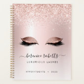 Rose Gold Blush Pink Glitzer Lash Extensions Planer (Vorderseite)