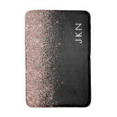 Rose Gold Blush Pink Glitzer Monogram Initialen Badematte (Vorderseite Vertikal)