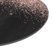 Rose Gold Blush Pink Glitzer Monogram Initialen Schneidebrett (Ecke)