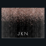 Rose Gold Blush Pink Glitzer Monogram Initialen Schneidebrett<br><div class="desc">Schwarz und Rose Gold - Schwarz rosa Sparkle Glitzer Monogram Name Cutting Board. Dies macht den perfekten Abschluss,  Geburtstag,  Hochzeit,  Brautparty,  Jubiläum,  Babydusche oder Junggeselinnen-Abschied Geschenk für jemanden,  die Lieben glamourösen Luxus und schicke Stile.</div>