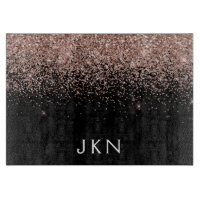 Rose Gold Blush Pink Glitzer Monogram Initialen