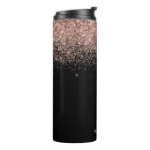 Rose Gold Blush Pink Glitzer Monogram Initialen Thermosbecher (Nach links gedreht)