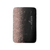 Rose Gold Blush Pink Glitzer Script Monogram Girl Badematte (Vorderseite Vertikal)