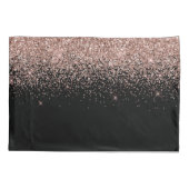 Rose Gold Blush Pink Glitzer Script Monogram Girl Kissenbezug (Rückseite)