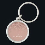 Rose Gold Blush Pink Glitzer Script Monogram Girl Schlüsselanhänger<br><div class="desc">Rose Gold - Blush Pink Sparkle Glitzer Script Monogram Name Keychains (Key Chain). Das macht den perfekten 16 Geburtstag,  Hochzeit,  Brautparty,  Jubiläum,  Babydusche oder Junggeselinnen-Abschied Geschenk für jemanden,  der Lieben glamourösen Luxus und schicke Stile.</div>