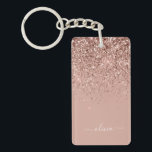 Rose Gold Blush Pink Glitzer Script Monogram Girl Schlüsselanhänger<br><div class="desc">Rose Gold - Schwarz Rosa Sparkle Glitzer Script Monogram Name Schlüsselanhänger. Das macht den perfekten 16 Geburtstag,  Hochzeit,  Brautparty,  Jubiläum,  Babydusche oder Junggeselinnen-Abschied Geschenk für jemanden,  der Lieben glamourösen Luxus und schicke Stile.</div>