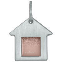 Rose Gold Blush Pink Glitzer Script Monogram Girl