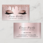 Rose Gold Blush Pink Glitzer Tropfen Lash-Erweiter Visitenkarte (Vorne/Hinten)