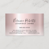 Rose Gold Blush Pink Glitzer Tropfen Lash-Erweiter Visitenkarte (Rückseite)