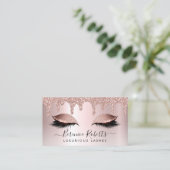 Rose Gold Blush Pink Glitzer Tropfen Lash-Erweiter Visitenkarte (Stehend Vorderseite)