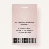 Rose GOLD BLUSH PINK GREEN VIP EREIGNIS ZUGRIFF PA Ausweis (Rückseite)