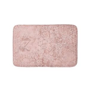 Rose Gold Blush Pink Kristallglas Luxus Rosa Badematte