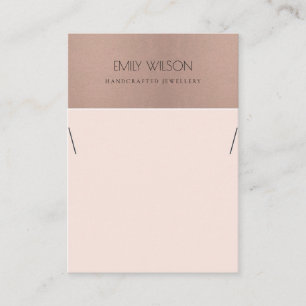 ROSE GOLD BLUSH PINK KUPFER HALSKETTE DISPLAY VISITENKARTE